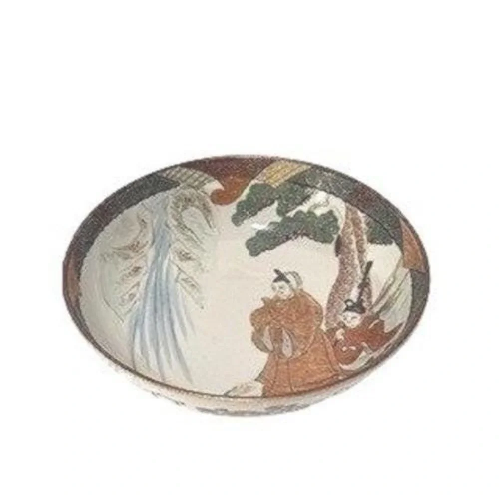 Vintage Japanese Kutani Decorative Bowl, Hand-painted Asian Decor, Table Art 9